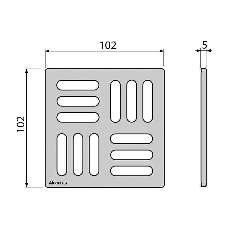 Grătar pentru sifon de pardoseală, Alcadrain, 102 x 102 mm, crom - 1 | YEO