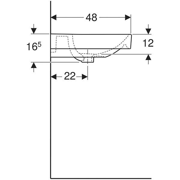 Lavoar Geberit, Smyle Square, 60 cm, alb - 3 | YEO