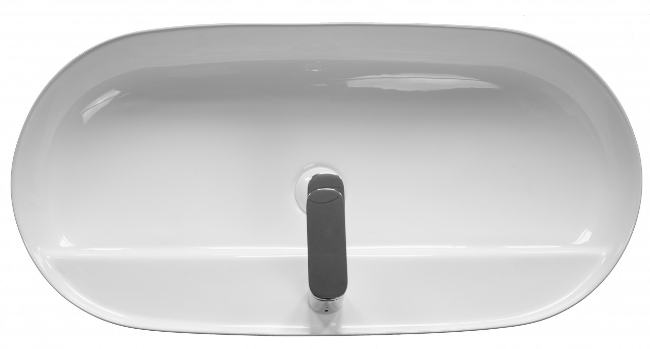 Lavoar pe blat Fluminia, Cassandra, 81 cm, oval, alb - 3 | YEO