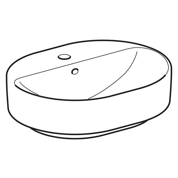 Lavoar pe blat, Geberit, VariForm, eliptic, 40 x 50 cm, alb - 1 | YEO