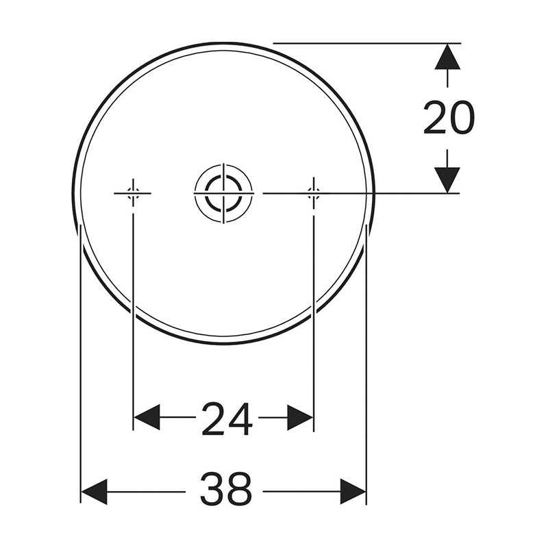 Lavoar pe blat, Geberit, VariForm, rotund, 40 cm, alb - 4 | YEO