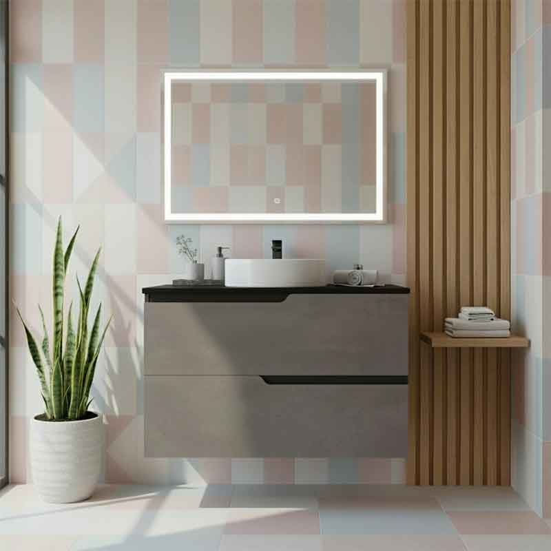 Mobilier cu blat pentru lavoar Fluminia, Bari 80, urban grey - 1 | YEO