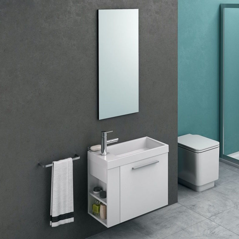 Mobilier cu lavoar de stânga din Kerrock Kolpasan, Kiki 50 cm, alb - 3 | YEO