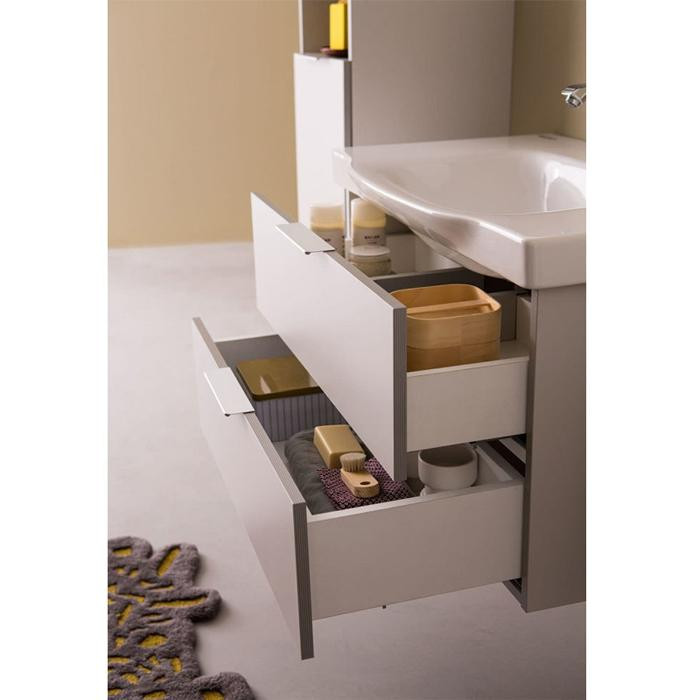 Mobilier pentru lavoar Kolpasan, Lana II, 2 sertare, lemn deschis, 80 cm - 2 | YEO