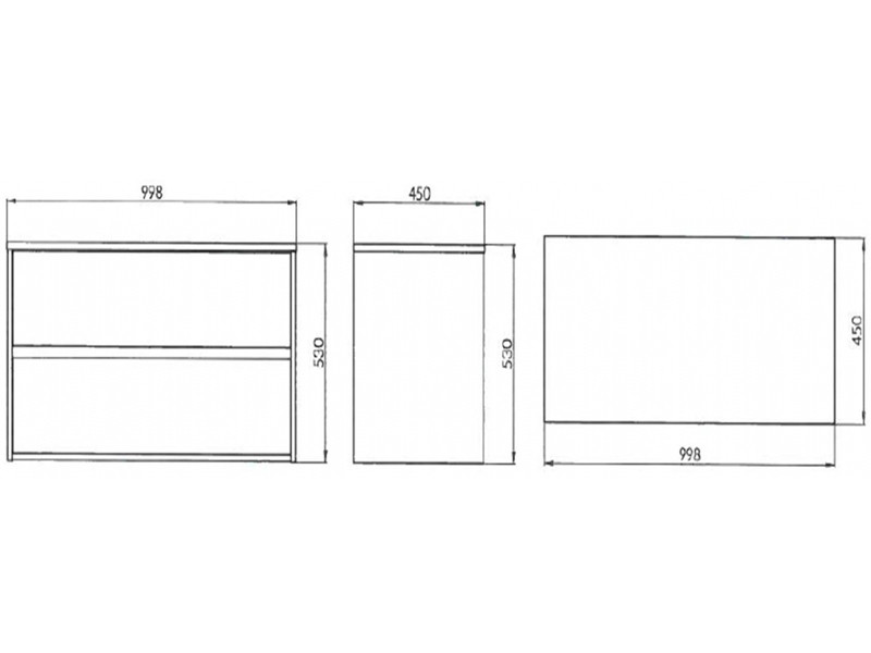 Mobilier suspendat Cersanit, Crea, pentru lavoarele pe blat, 100 cm, stejar - 2 | YEO