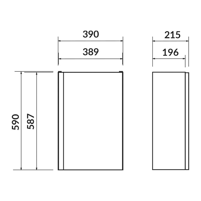 Mobilier suspendat, Cersanit, Moduo, dreptunghiular, 40 cm, gri - 1 | YEO
