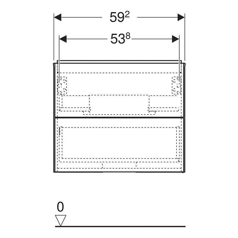 Mobilier suspendat, Geberit, One, pentru lavoar, 60 cm, alb lucios - 2 | YEO