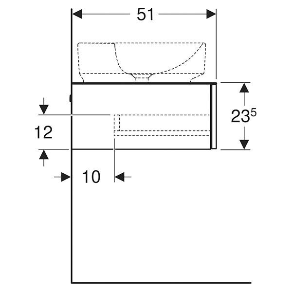 Mobilier suspendat, Geberit, VariForm, pentru lavoare, nuc hickory - 3 | YEO