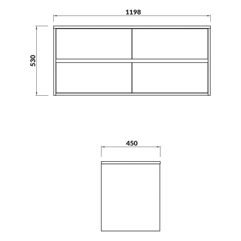 Mobilier suspendat pentru lavoar, Cersanit, Crea, 120 cm, stejar - 1 | YEO
