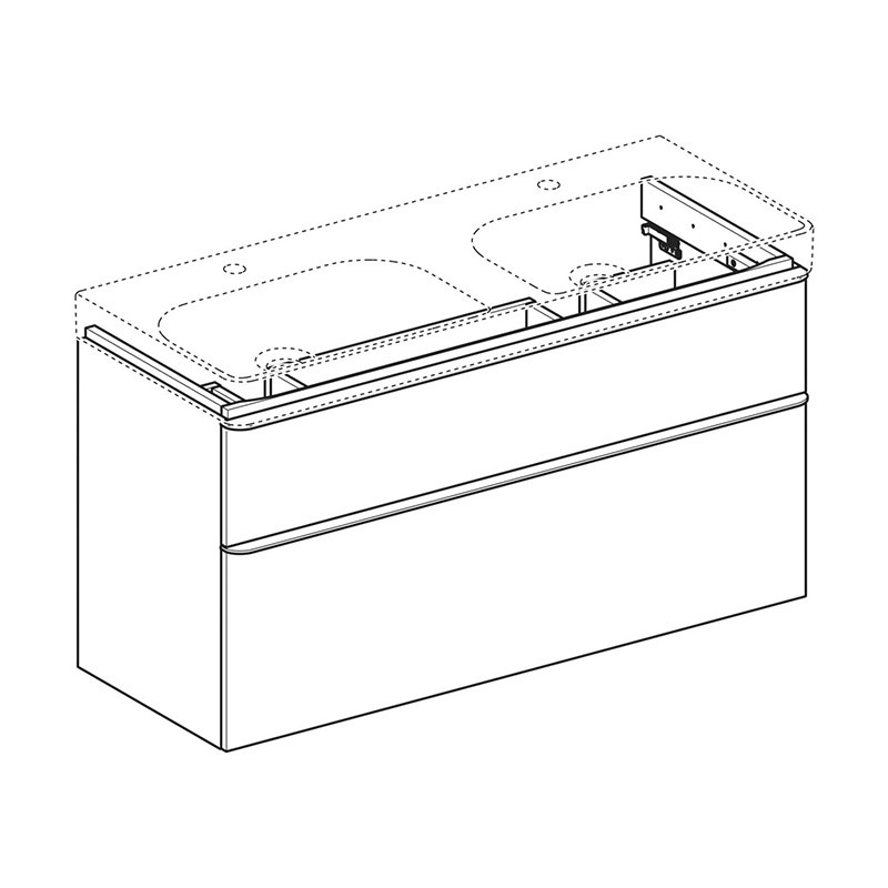 Mobilier suspendat pentru lavoar, Geberit, Smyle Square, 120 cm, lava mat - 2 | YEO