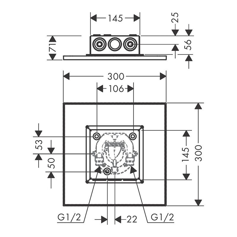 Pălărie de duș, Axor, ShowerSolution, 1 jet, 30 x 30 cm, auriu lucios, 35317990 - 2 | YEO