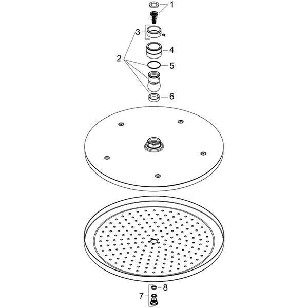 Palarie de dus fix, Hansgrohe, Croma 280, Negru mat - 1 | YEO