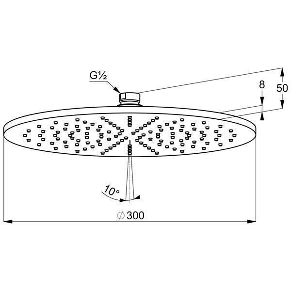 Palarie de dus, Kludi, A-QA, rotunda, crom - 2 | YEO