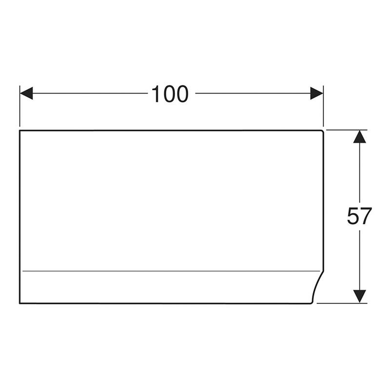 Panou frontal, Geberit, Selnova, pentru cada asimetrica pe dreapta, 160 x 100 cm, alb - 3 | YEO