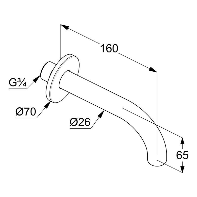 Pipa de umplere pentru cadă, Kludi, Bozz, crom - 1 | YEO