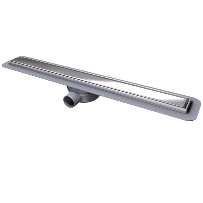 Rigola pentru dus Kessel, Linearis Compact, cu corp sifon integrat si gratar otel inox/faiantabil, 45 cm