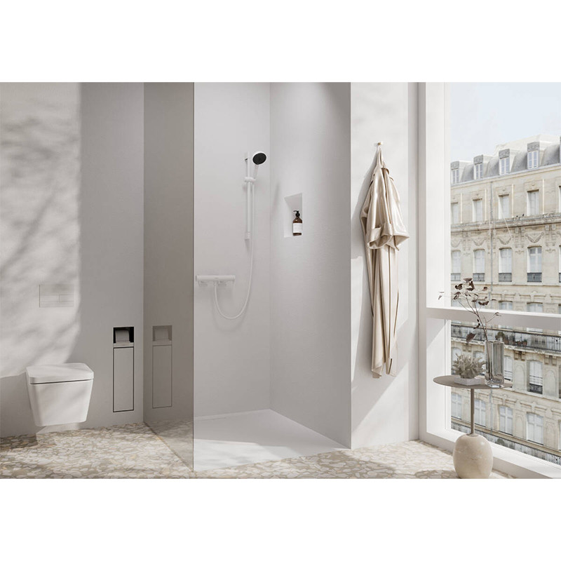 Set coloană de duș, Hansgrohe, Pulsify Select S 105, cu pară și furtun, 3 jeturi, alb mat - 1 | YEO