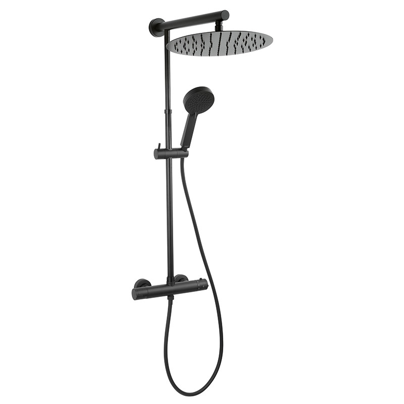 Set complet cabina de dus Kolpasan Eco Quat si cadita de dus Belform Bella cu set dus Ferro Trevi Black - 3 | YEO