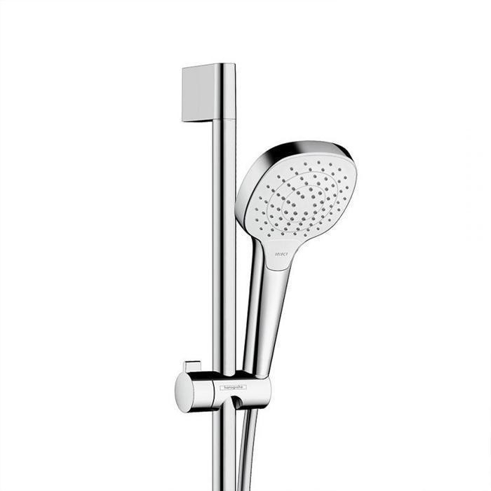 Set de dus Hansgrohe, Croma Select E Vario, cu para de dus 3S si bara de dus 65 cm, alb si crom
