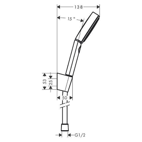 Set de dus Hansgrohe, Pulsify Select 105, 3 jeturi Relaxation, cu furtun de dus si agatatoare, negru mat - 2 | YEO