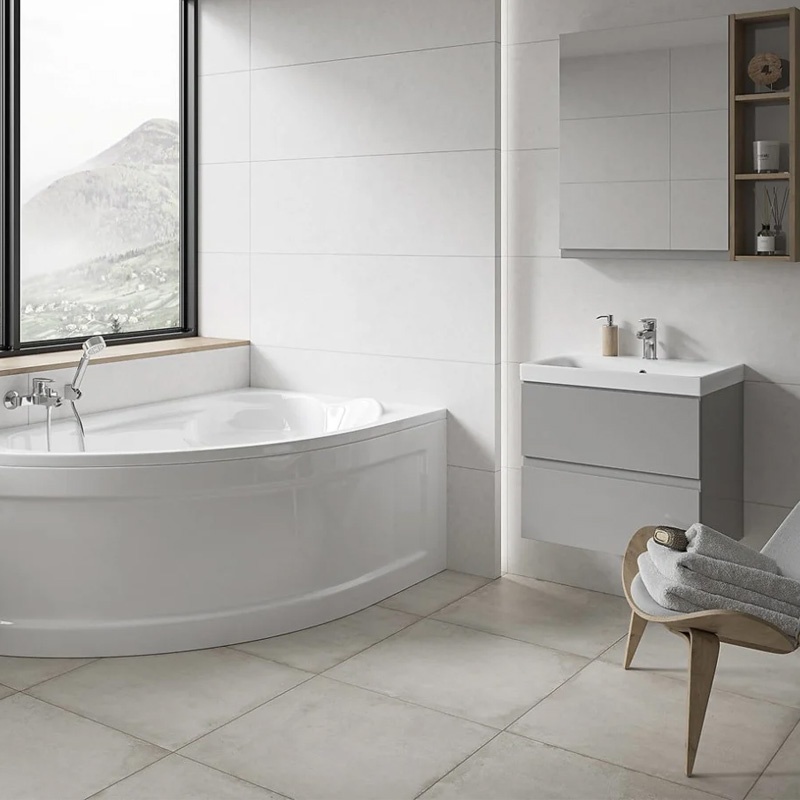 Set mobilier cu lavoar Cersanit, Moduo Slim 60 cm, gri - 1 | YEO