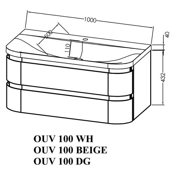 Set mobilier si lavoar Kolpasan, Vittoria, 100 cm, alb - 2 | YEO