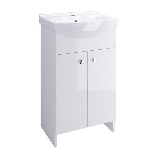 Set mobilier stativ Cersanit, Sati, cu lavoar Cersania, 50 cm, alb