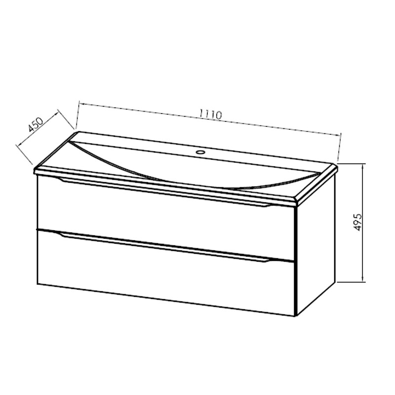 Set mobilier suspendat si lavoar Kolpasan, Tara, 110 cm, craft wood - 1 | YEO