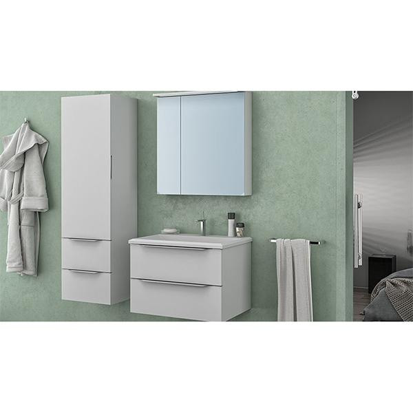 Set mobilier suspendat si lavoar Kolpasan, Tara, 71 cm, alb mat - 2 | YEO