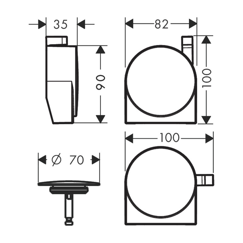 Set ornament, Hansgrohe, pentru instalatiile de cada Exafill S, auriu lucios - 3 | YEO