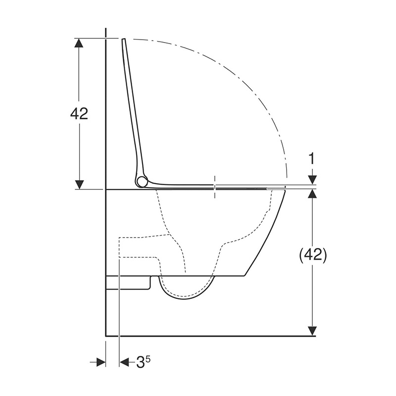 Set vas wc suspendat, Geberit, Smyle Square, rimless, cu capac soft close și quick release, alb - 2 | YEO