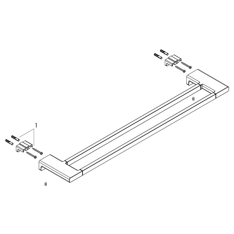 Suport de prosop dublu, Hansgrohe, AddStoris, negru mat - 3 | YEO