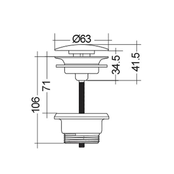 Ventil cu click-clack pentru lavoar, RAK, Feeling, fara preaplin, alb - 1 | YEO