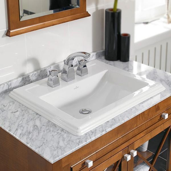 Villeroy & Boch, Hommage, lavoar incastrat, ceramic plus, alb alpin, 63 cm - 3 | YEO