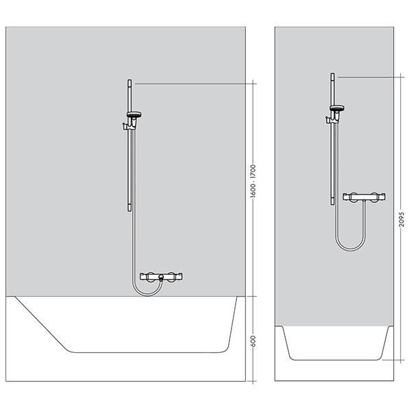 Bara de dus, Hansgrohe, Unica S Puro, cu furtun, 65 cm, alb mat - 3 | YEO
