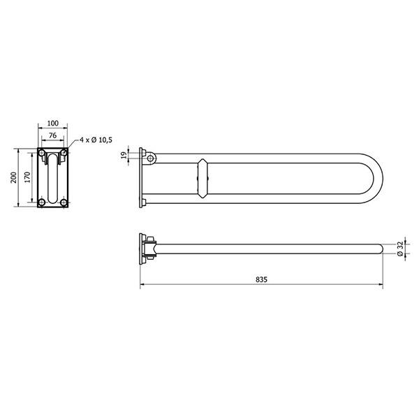 Bara de siguranta rabatabila, Thermomat, 83 cm, alb - 1 | YEO