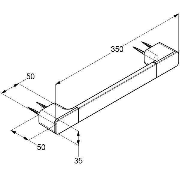Bara de sprijin pentru cada, Kludi, E2, crom - 1 | YEO