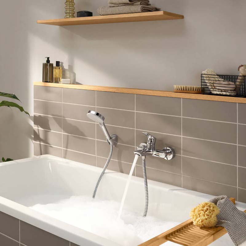 Baterie cada-dus, Hansgrohe, Rebris E, crom - 1 | YEO