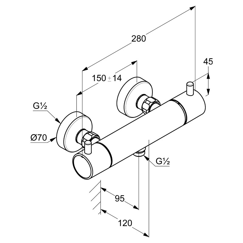 Baterie de duș, Kludi, Zenta SL, termostatată, alb mat, 352035338 - 1 | YEO