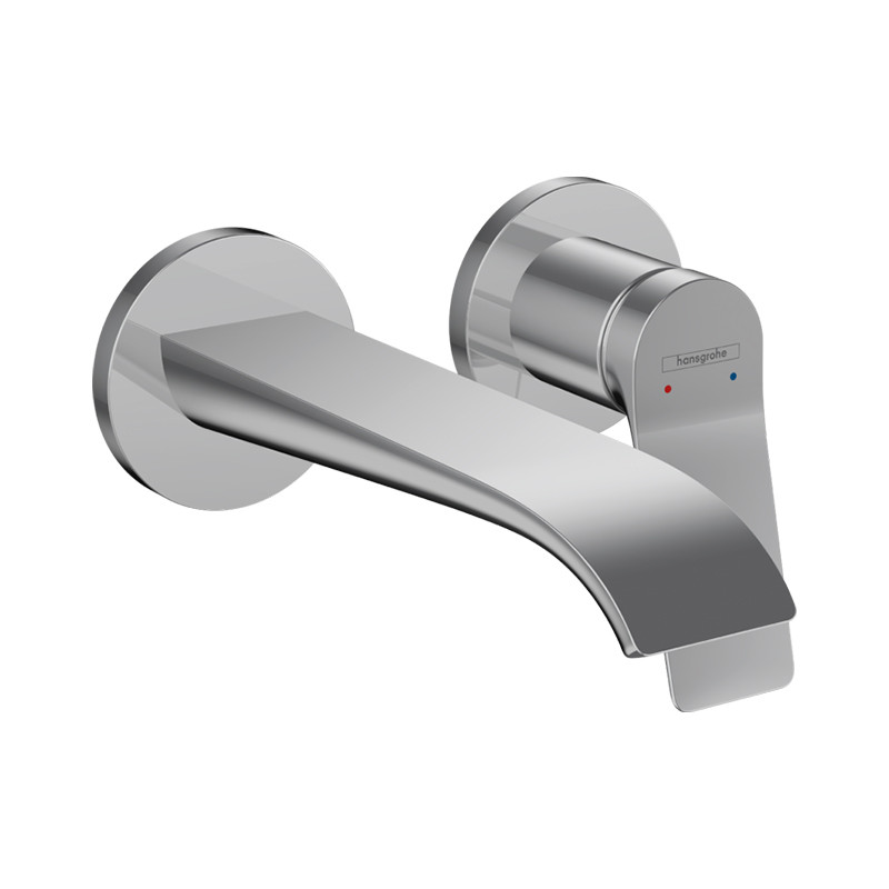 Baterie lavoar cu montaj pe perete, Hansgrohe, Vivenis, cu pipa 19,2 cm, crom