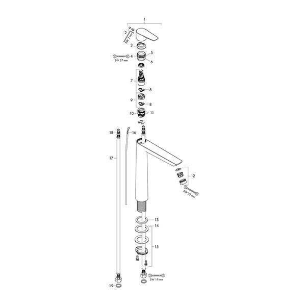 Baterie lavoar cu ventil click clack, Hansgrohe, Talis E 110, bronz periat - 1 | YEO