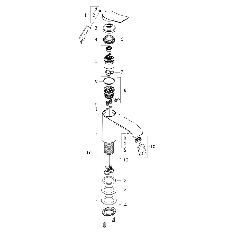 Baterie lavoar, Hansgrohe, Vivenis 110, CoolStart, cu ventil, crom - 2 | YEO