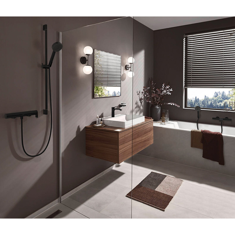 Baterie lavoar, Hansgrohe, Vivenis 110, cu ventil, negru mat - 1 | YEO