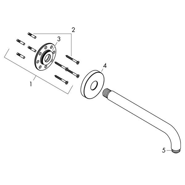 Brat de dus cu prindere pe perete, Hansgrohe, bronz periat - 2 | YEO
