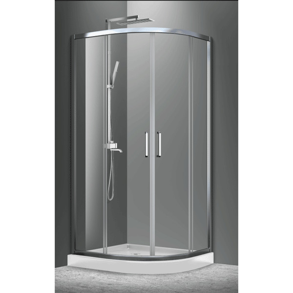 Cabina de dus Mediterraneo, Meda, 80 x 80 cm, semirotunda, crom - 1 | YEO