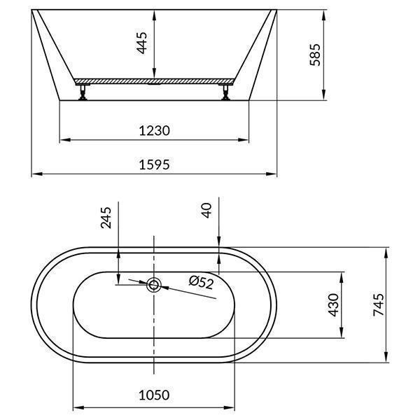 Cada Freestanding, Cersanit, Crea, ovala, alb - 4 | YEO