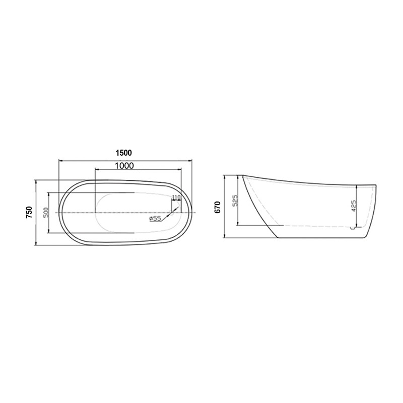 Cada freestanding, Florida, Natalia P-152, alb - 2 | YEO
