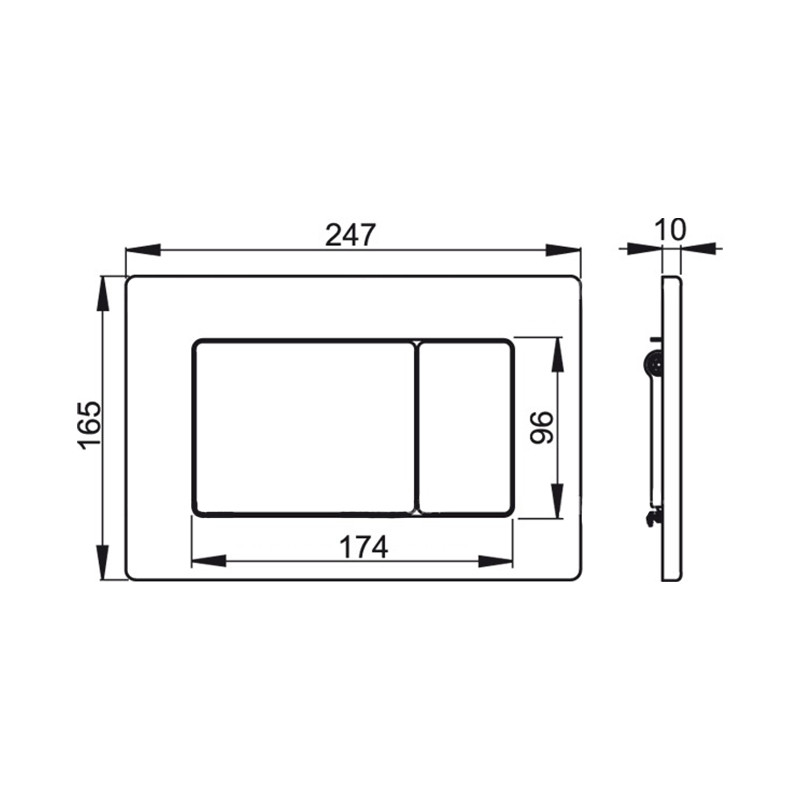 Clapeta de actionare, Alcadrain, Antivandal, cu doua volume, metal - 1 | YEO