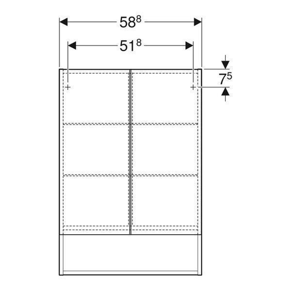 Dulap cu oglinda, Geberit, Selnova Square, lava, 60 cm - 2 | YEO