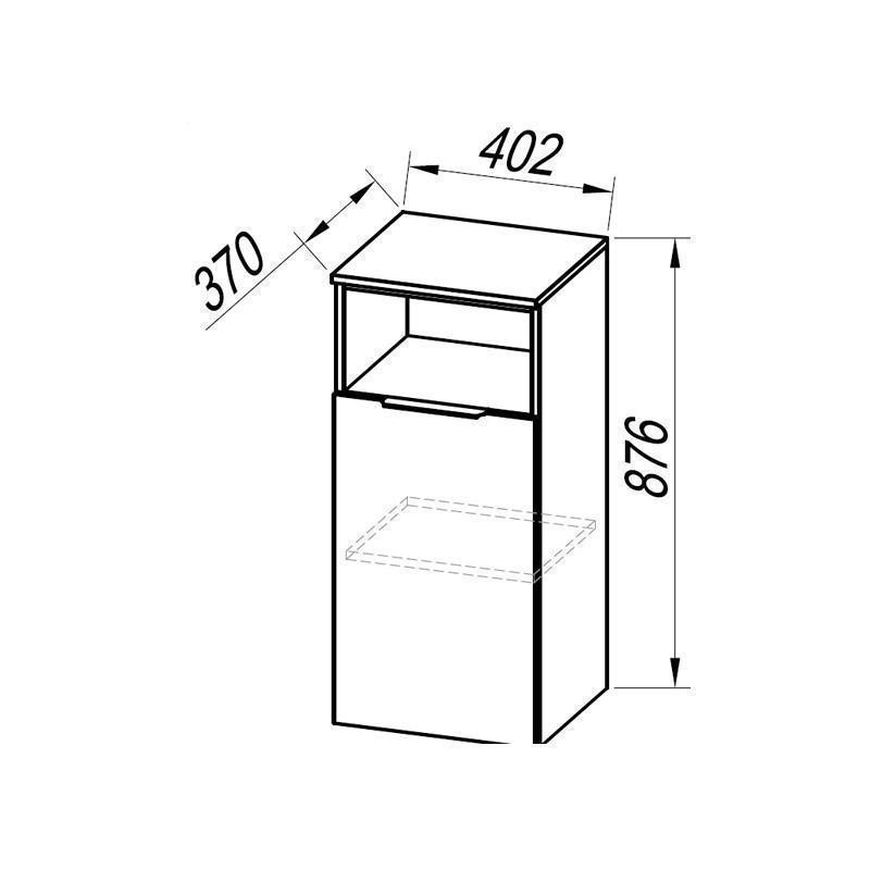 Dulap mic Kolpasan, Lana, 1 usa, gri, 88 cm - 4 | YEO